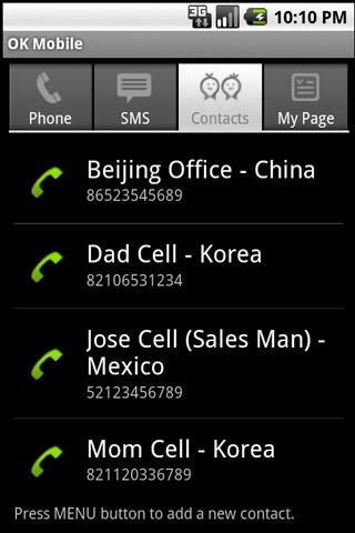 OK Mobile – OK Calling Card Android Communication