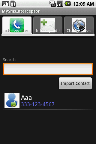 MySmsInterceptor Android Communication