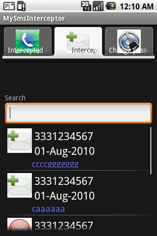 MySmsInterceptor Android Communication