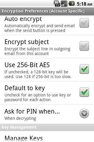 Secure9 Mail Android Communication