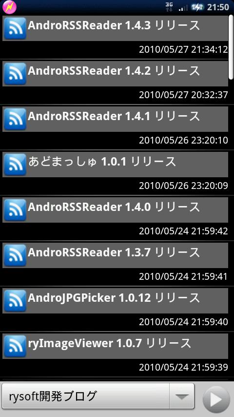 AndroRSSReader Android Communication
