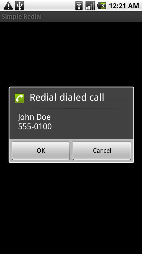 Simple Redial Android Communication