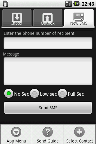 Secret SMS Android Communication