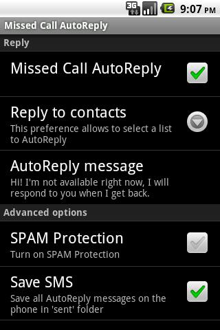Missed Call AutoReply