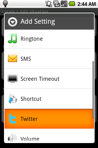 Locale Tweet Plug-in Android Communication