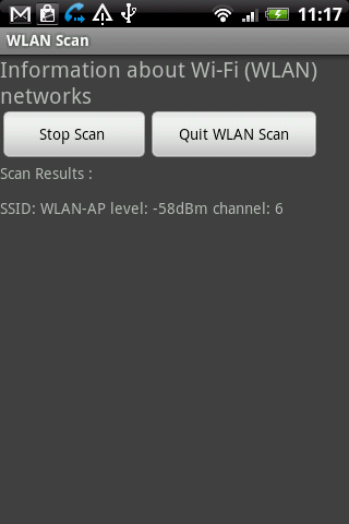 WLAN Scan Android Communication