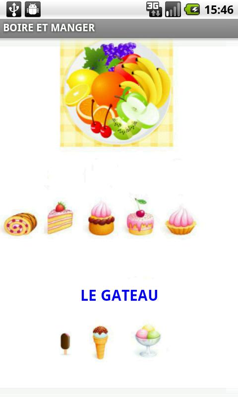 French Cards Food and Drink Android Communication