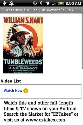 Tumbleweeds & Lady Windemere Android Entertainment