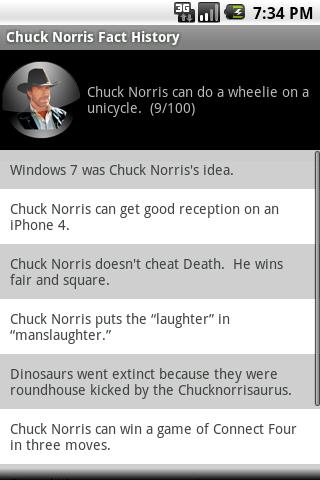 Chuck Norris Facts with Widget Android Entertainment