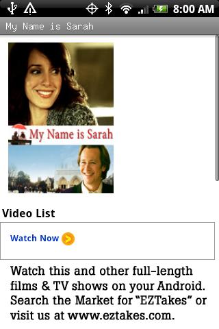 My Name is Sarah Movie Android Entertainment