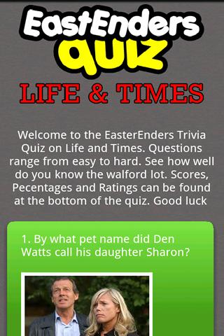 Big Fat EastEnders Trivia Quiz