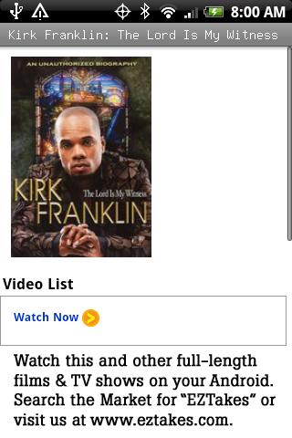 Kirk Franklin: Lord My Witness Android Entertainment