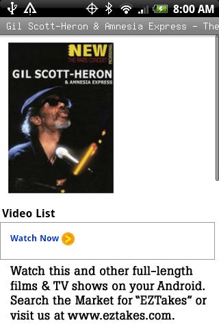 Gil Scott-Heron: Paris Concert Android Entertainment