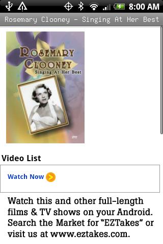 Rosemary Clooney: Singing Best Android Entertainment