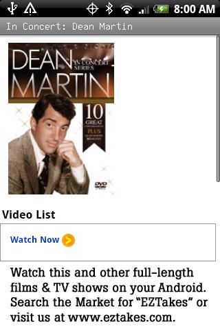 In Concert: Dean Martin Android Entertainment