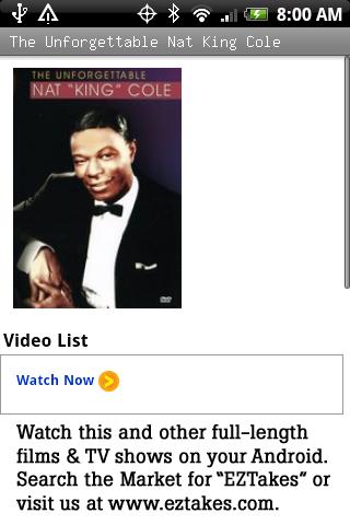 Unforgettable Nat King Cole Android Entertainment
