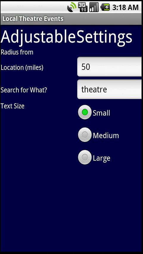 Local Theatre Events Android Entertainment