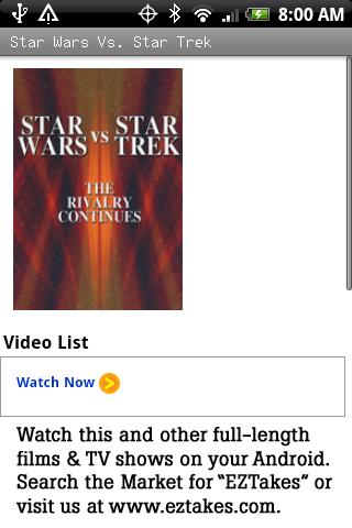 Star Wars Vs. Star Trek Android Entertainment