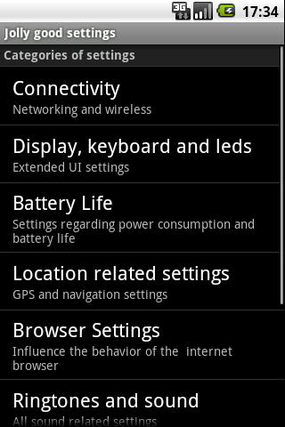 Jolly good settings Android Entertainment