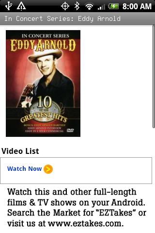 In Concert Series: Eddy Arnold Android Entertainment
