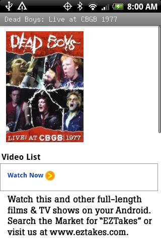 Dead Boys: Live at CBGB 1977 Android Entertainment