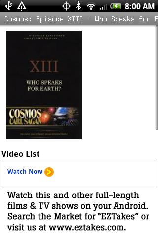 Cosmos Episode XIII: Earth? Android Entertainment