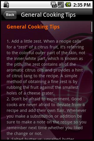 Cooking Tips Android Entertainment