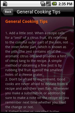 Cooking Tips Android Entertainment