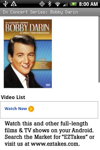 In Concert Series: Bobby Darin Android Entertainment