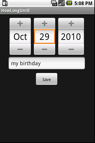 How long until… (Date diffs) Android Entertainment