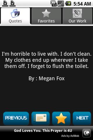 Megan Fox Quotes Android Entertainment