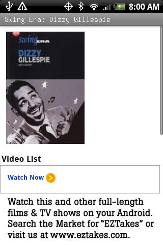 Swing Era: Dizzy Gillespie Android Entertainment