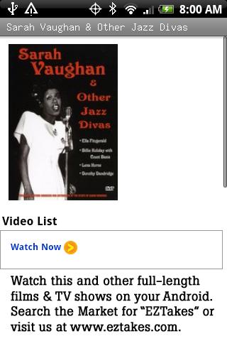 Sarah Vaughan & Jazz Divas Android Entertainment