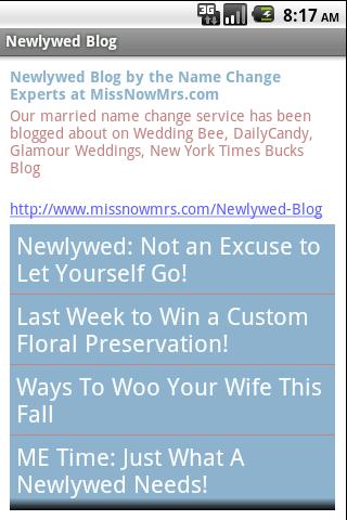 MissNowMrs Newlywed Blog Android Entertainment