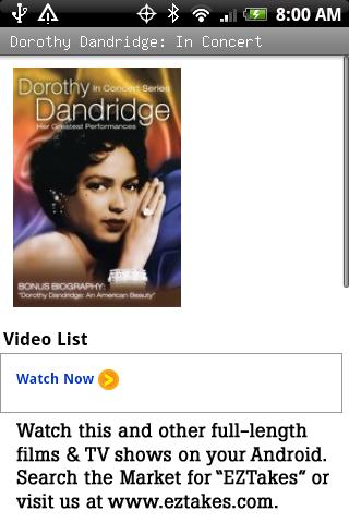 Dorothy Dandridge: In Concert Android Entertainment