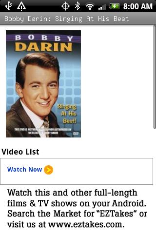 Bobby Darin: Singing His Best Android Entertainment