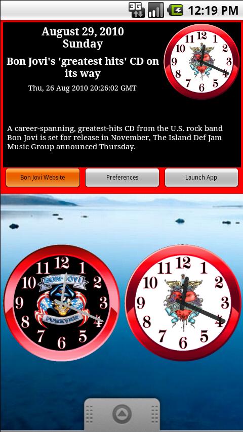 Bon Jovi Clock & News Android Entertainment