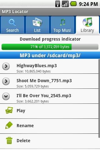 MP3 Locator Android Entertainment