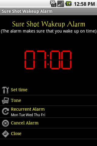 Sure Shot Wakeup Alarm Android Entertainment