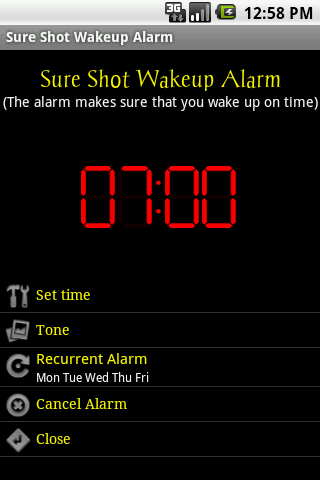 Sure Shot Wakeup Alarm