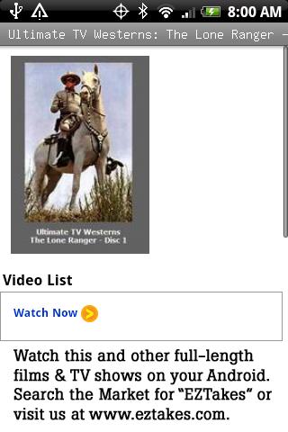 TV Westerns: Lone Ranger Pt 1 Android Entertainment