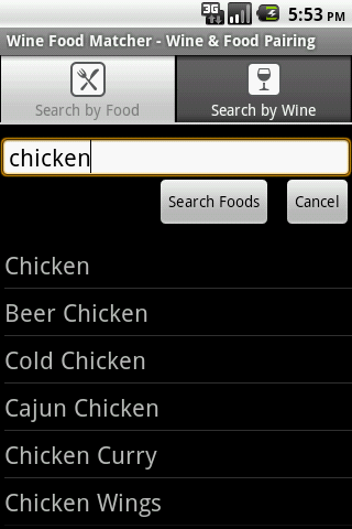Wine Food Matcher Android Entertainment