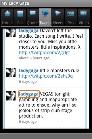 My Lady Gaga Android Entertainment
