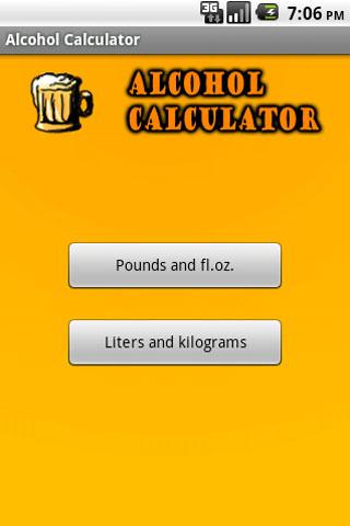Simple Alcohol Calculator