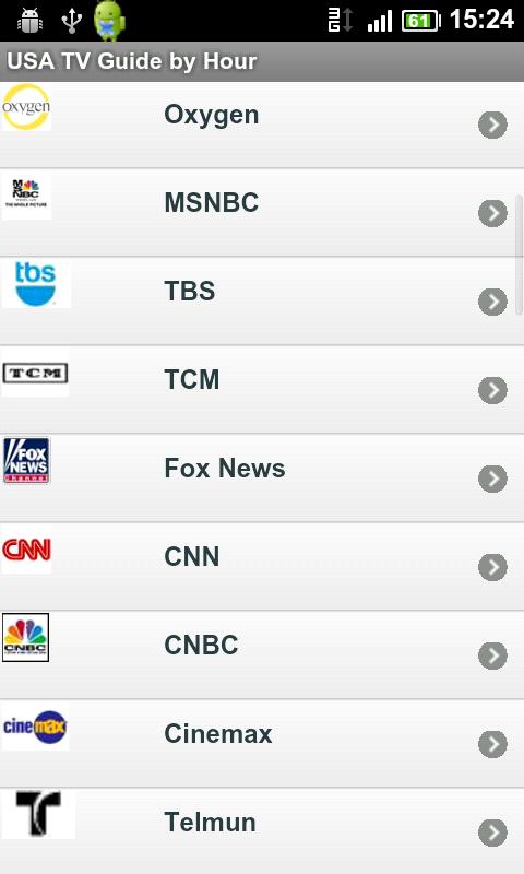 TV Guide USA by Channel/Hour Android Entertainment