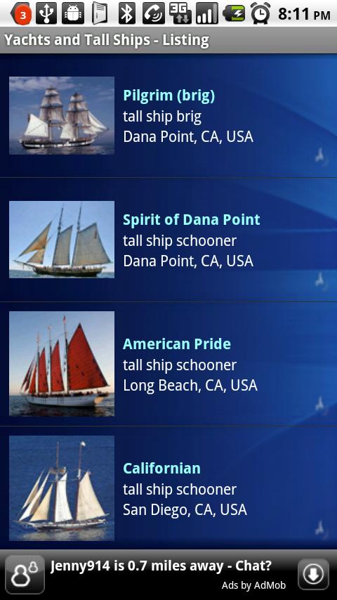 Yachts and Tall Ships Android Entertainment