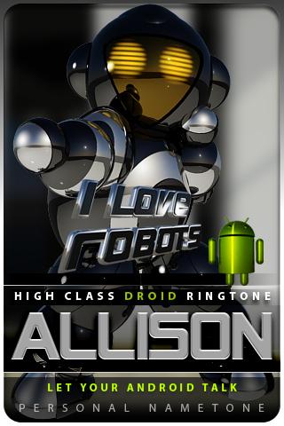 ALLISON nametone droid Android Entertainment