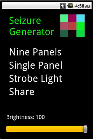 Seizure Generator/Strobe Light Android Entertainment