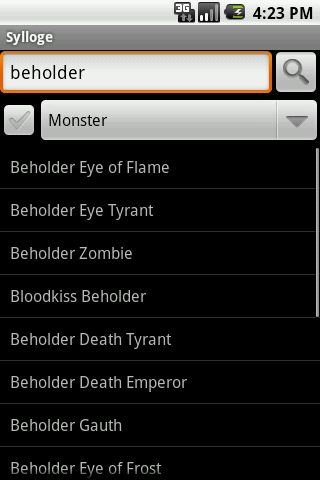 Sylloge D&D Compendium Search Android Entertainment