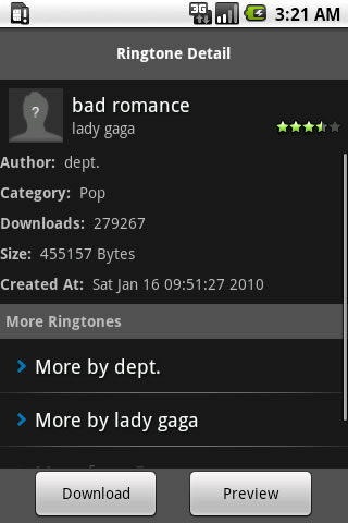 Lady Gaga Ringtones Android Entertainment